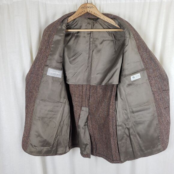 Vintage Signature Series Herringbone Tweed Wool Blazer Sport Coat Jacket Mens 40 - Picture 9 of 11